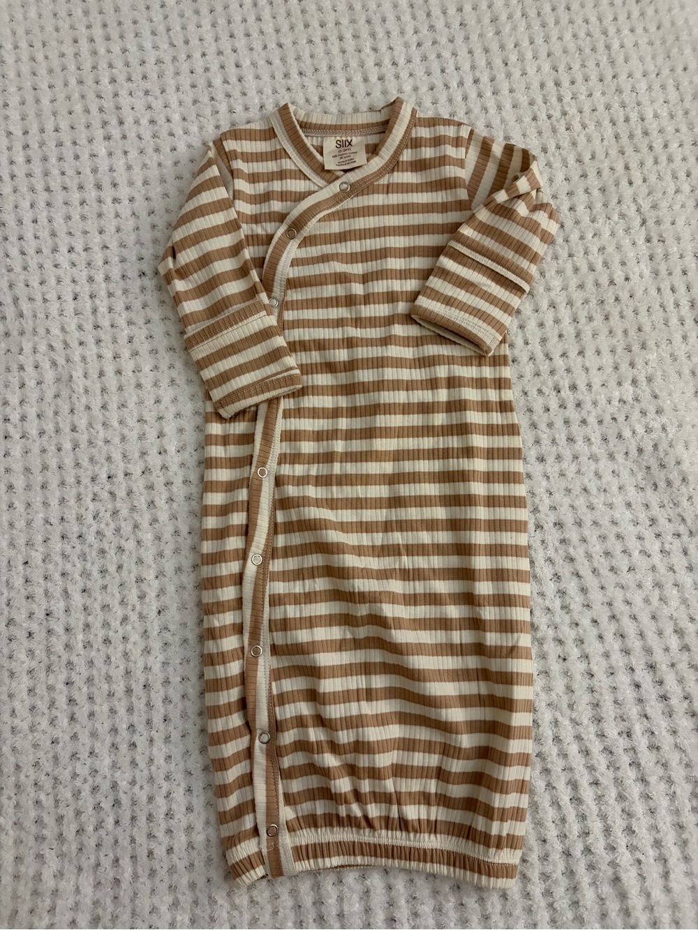 Striped Beige & Cream Baby Sleep Sack by Six - Cozy Ribbed Nightwear